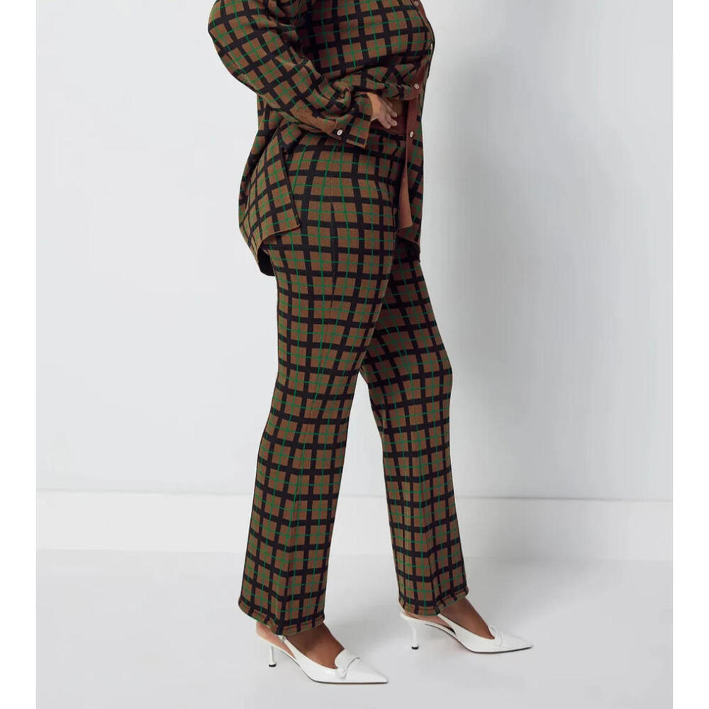Simon Miller x RTR Whitsett Plaid Knit Flare Jabber Pants (Sz: MED/ MSRP: $265)